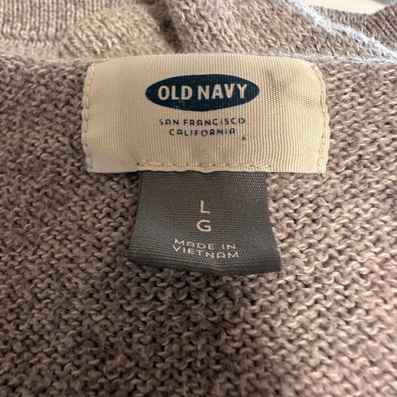 OLD NAVY Gray V-Neck Sweater L Marled Cotton Minimalist Quiet Luxury Casual Chic - Picture 6 of 9